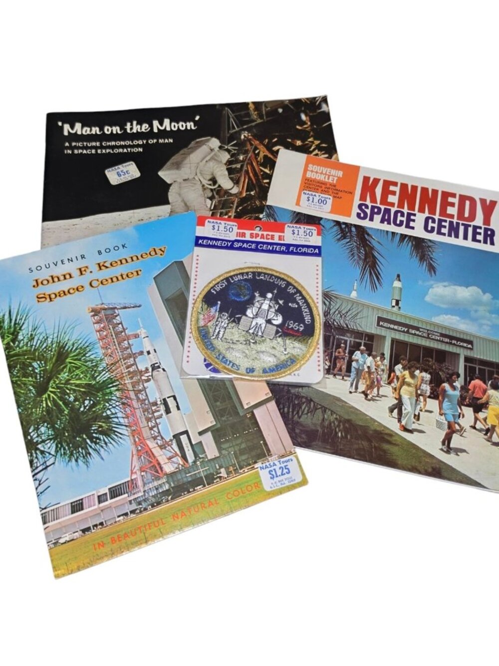 Vintage NASA Kennedy Space Center Souvenir Book Set Apollo 11 Patch Moon Landing